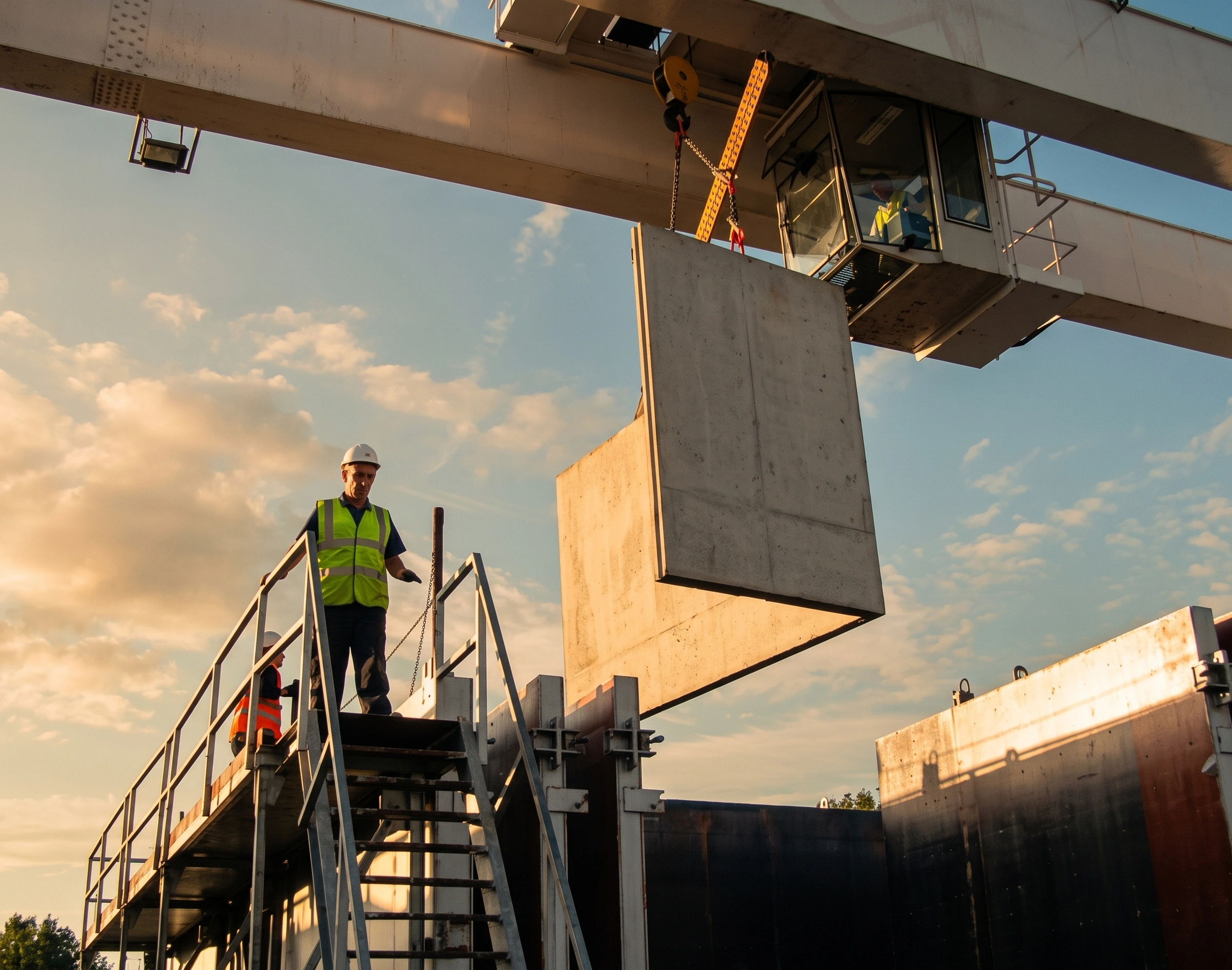 Panel lifting by crane